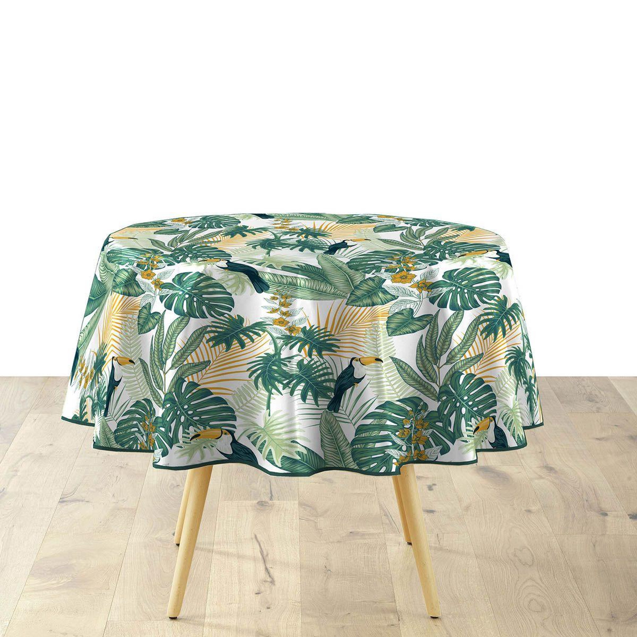 Voir la diapositive 1 : Douceur d'Intérieur Nappe Ronde Imprimé  Guyana  160cm Vert