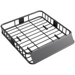 HOMCOM Galerie de toit en acier charge max. supportée 90 Kg dim. 110,5x99,5x18,5 cm noir