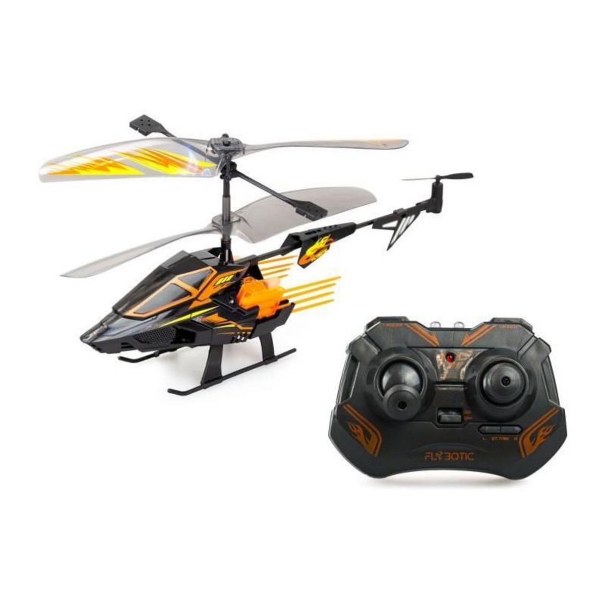 FLYBOTIC Hélicoptere Télécommandé - FLYBOTIC - Helico Hover Blast - 23 cm - orange et noir - des 8 ans