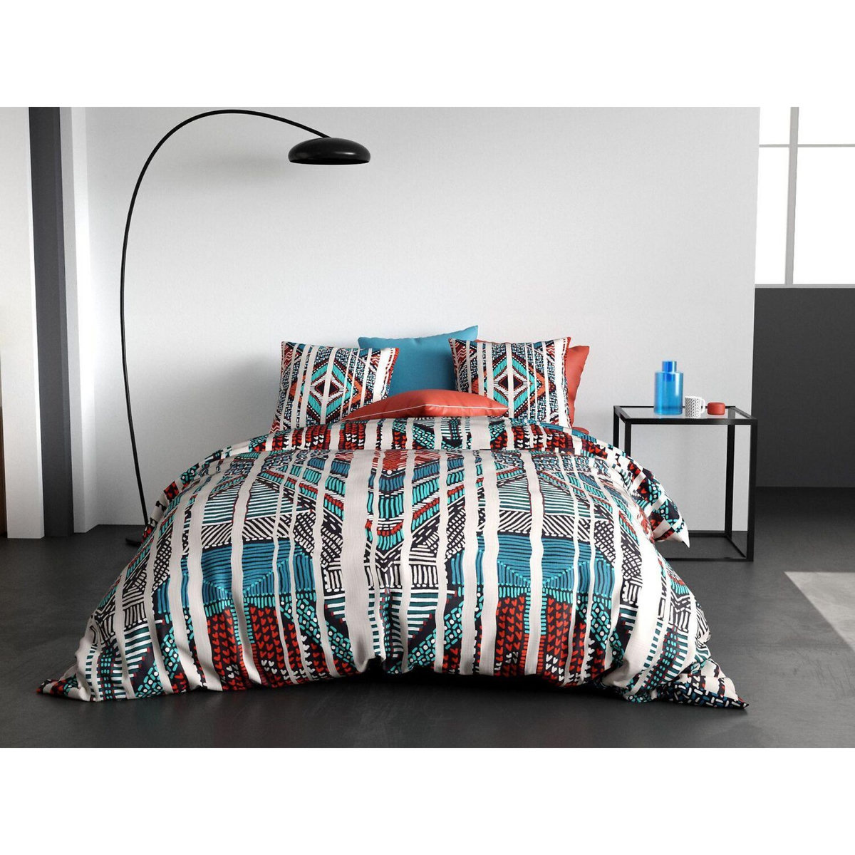 ATELIER DU COTON Parure housse de couette 100% coton 57fils- india