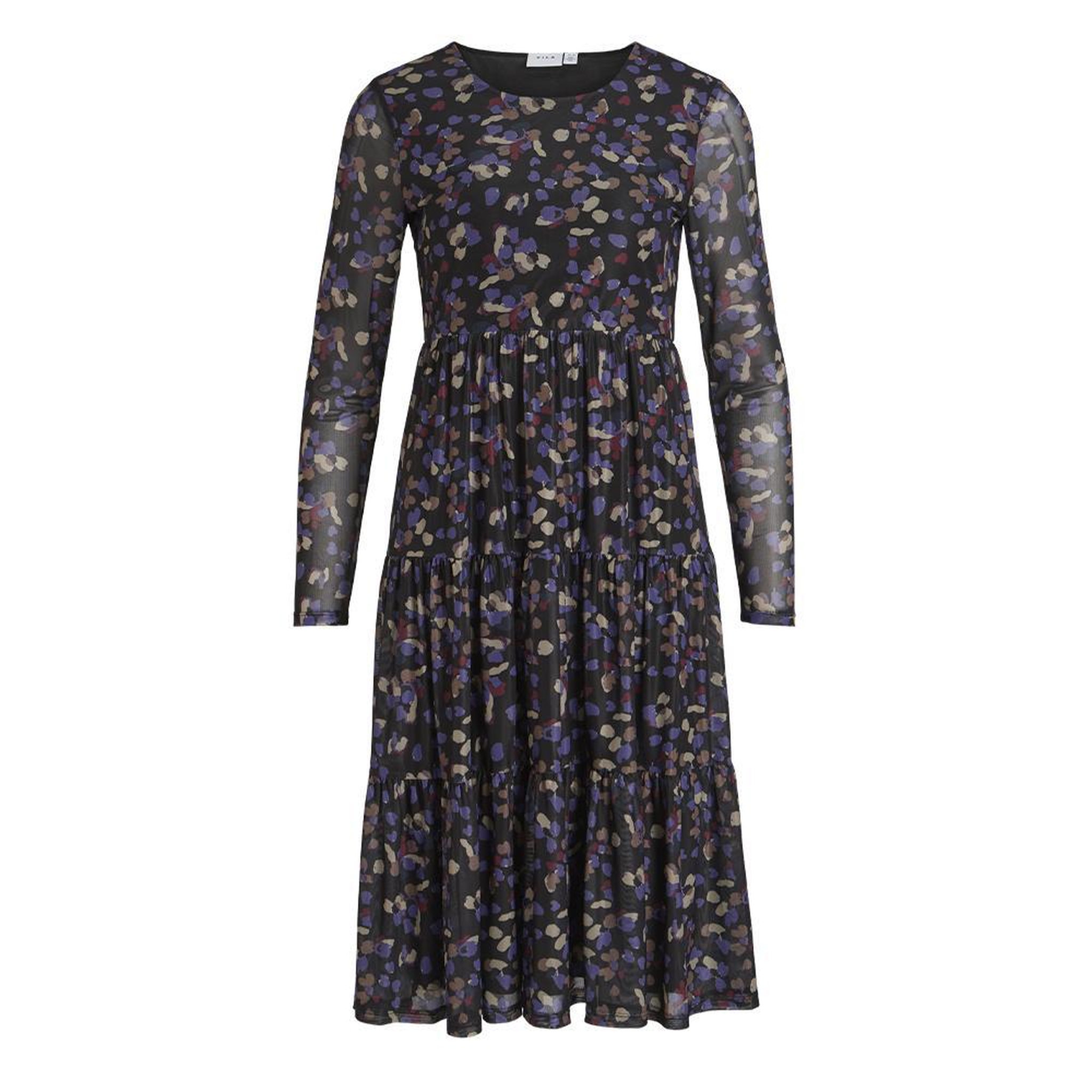 Vila Robe Noir imprimé Femme Vila Volettis Mesi. Coloris disponibles : Noir