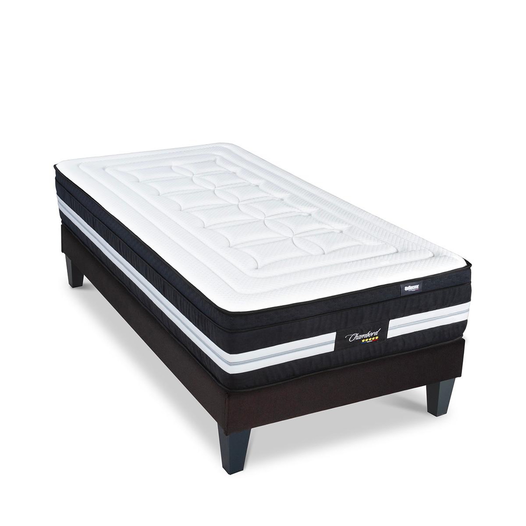 Voir la diapositive 1 : BELLECOUR Bellecour literie | ensemble chambord | matelas micro-ressorts + sommier bois