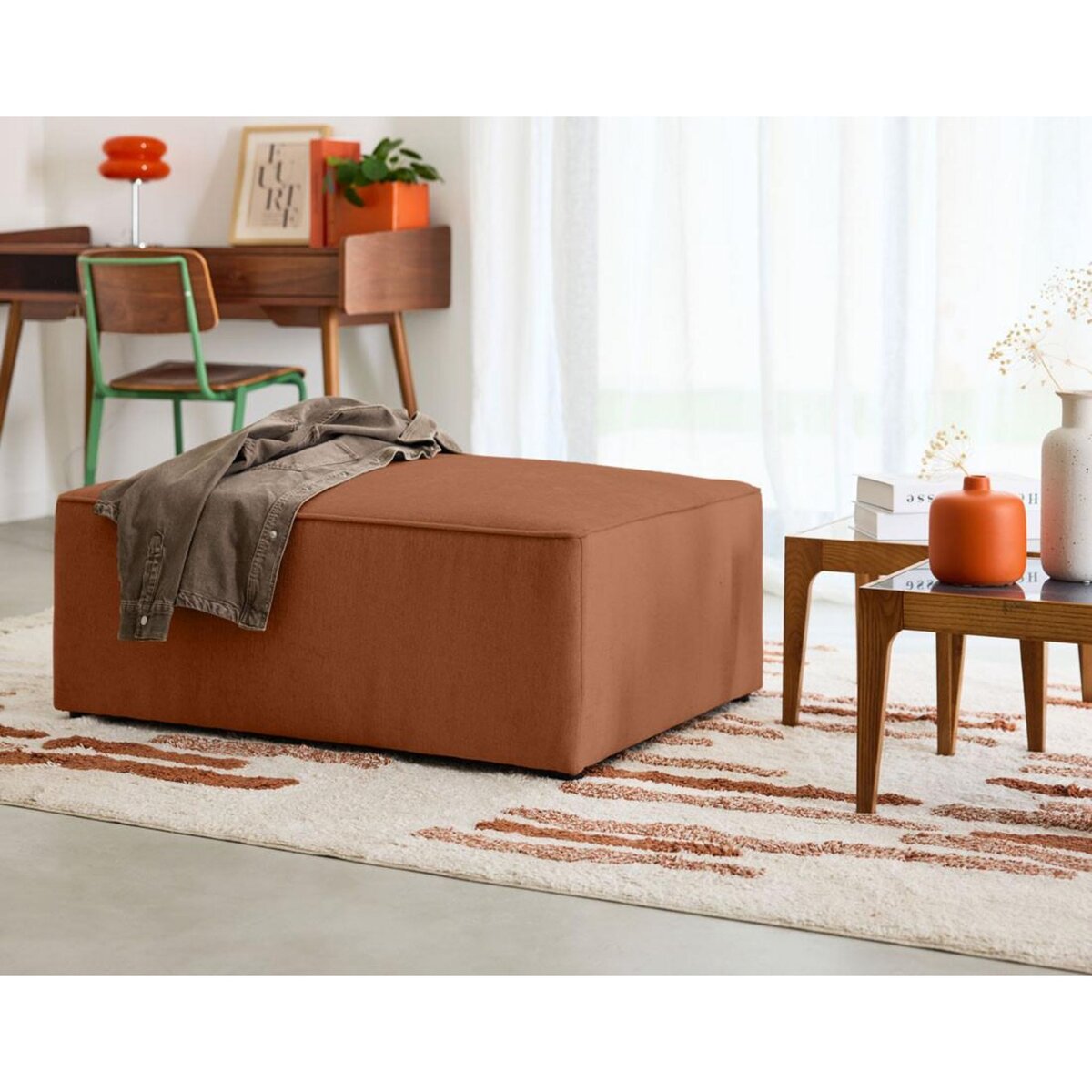 BEST MOBILIER Topaze - pouf - en tissu