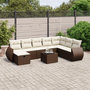 Voir la diapositive 1 : VIDAXL Salon de jardin avec coussins 9 pcs marron resine tressee