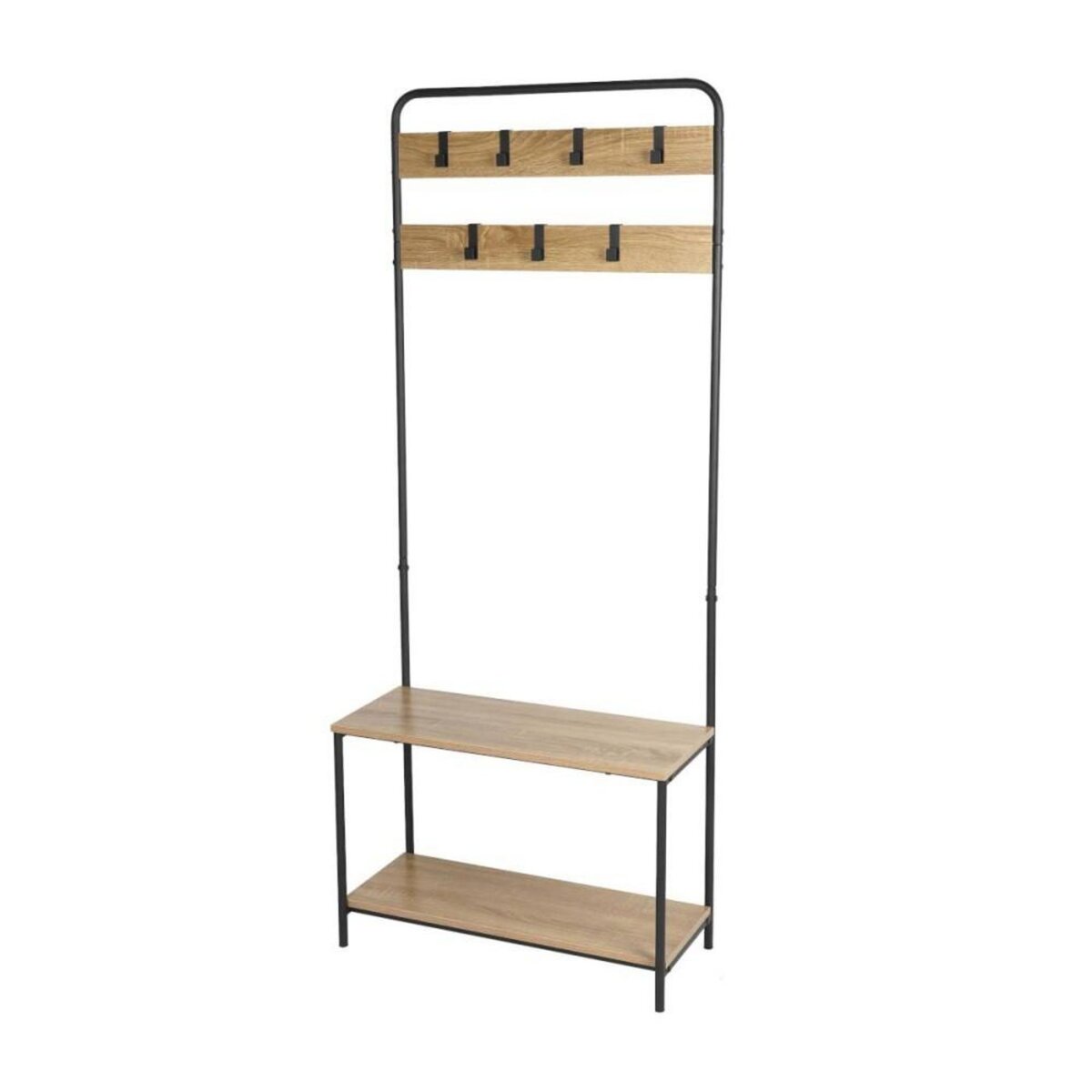 FORNORD Vestiaire en métal porte-manteaux avec 2 étagères