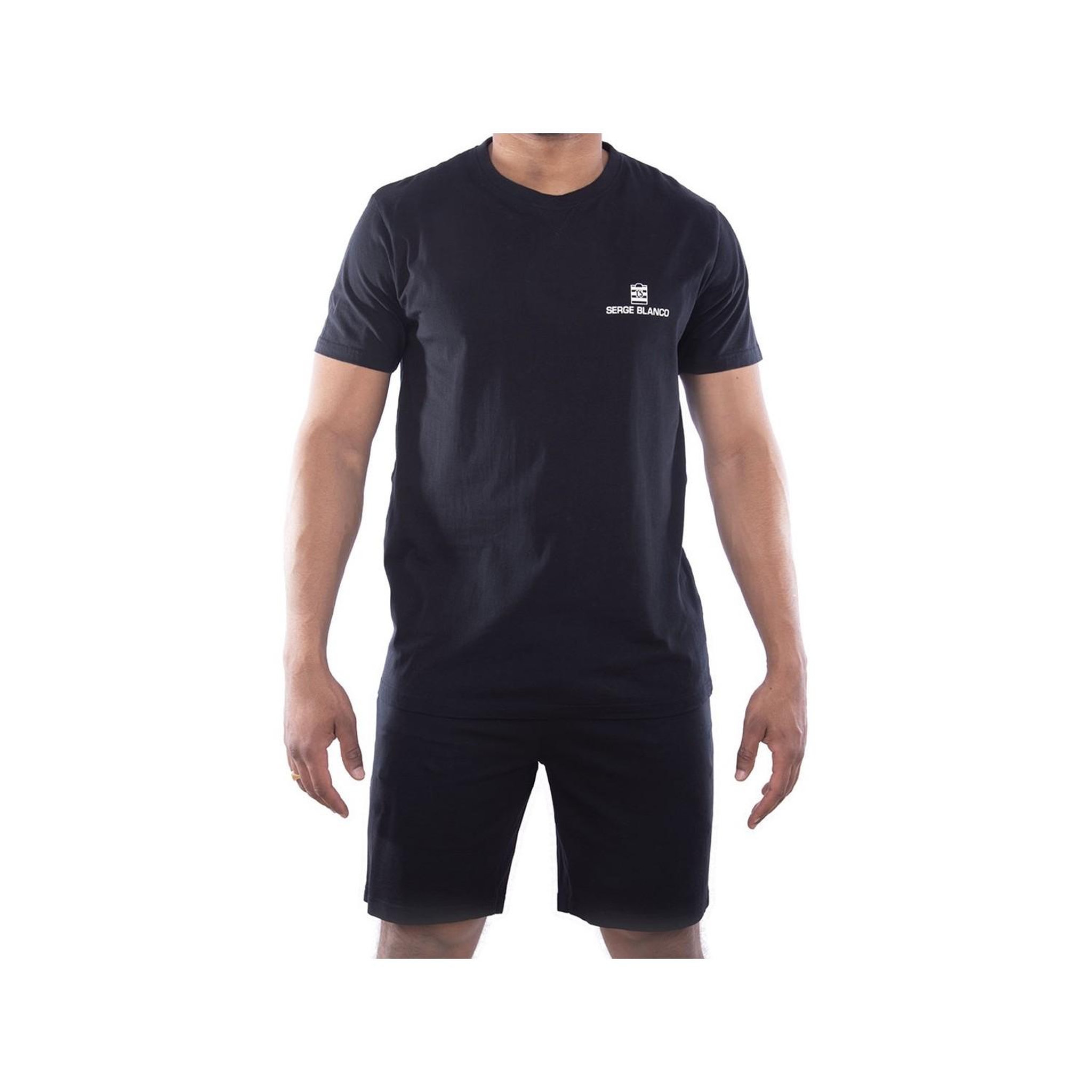 SERGE BLANCO Ensemble homme pyjama court t-shirt col rond west. Coloris disponibles : Noir