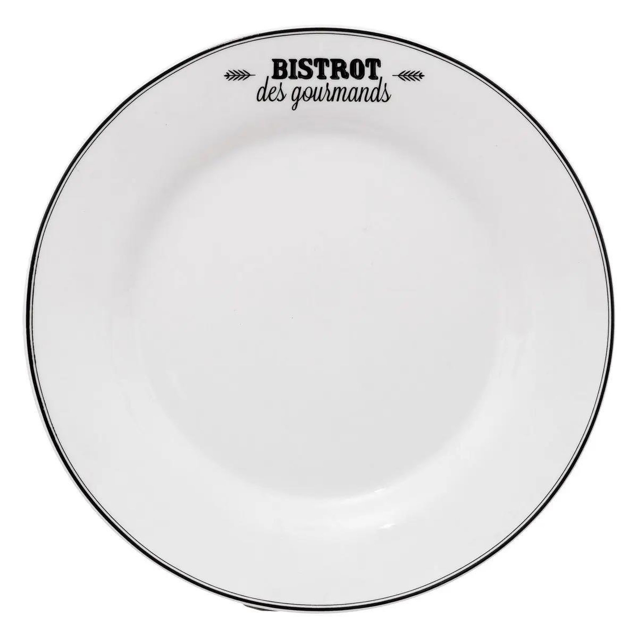 SECRET DE GOURMET Lot de 6 assiettes plates  bistrot  26cm blanc