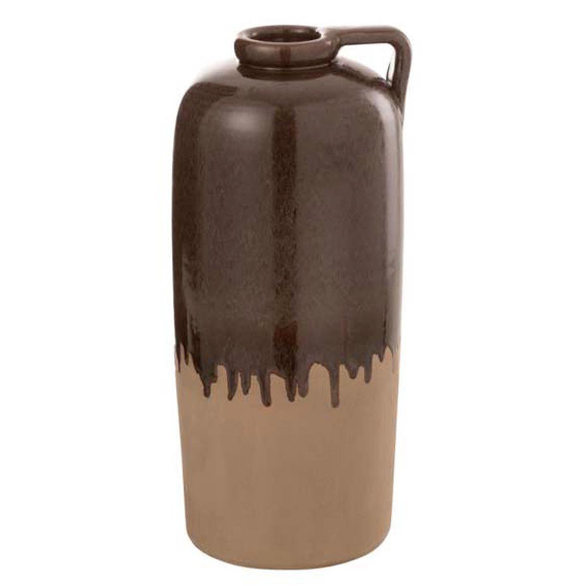 Voir la diapositive 1 : J-LINE Vase design en céramique  droplet  38cm marron