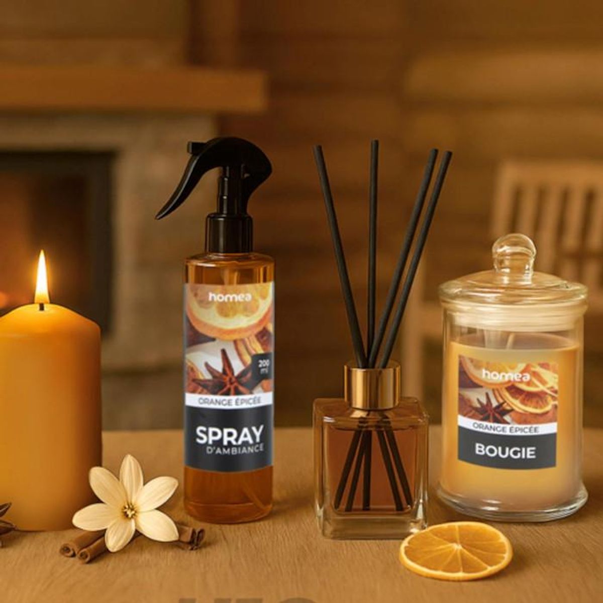 Paris Prix Bougie Verrine Parfumée  Essentiel II  8cm Orange Epicée