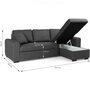 Voir la diapositive 4 : MARKET24 Canapé d'angle convertible réversible 4 places - Tissu gris - L 244 x P 151 x H 90 - HAMILTON - Fabriqué en Ukraine