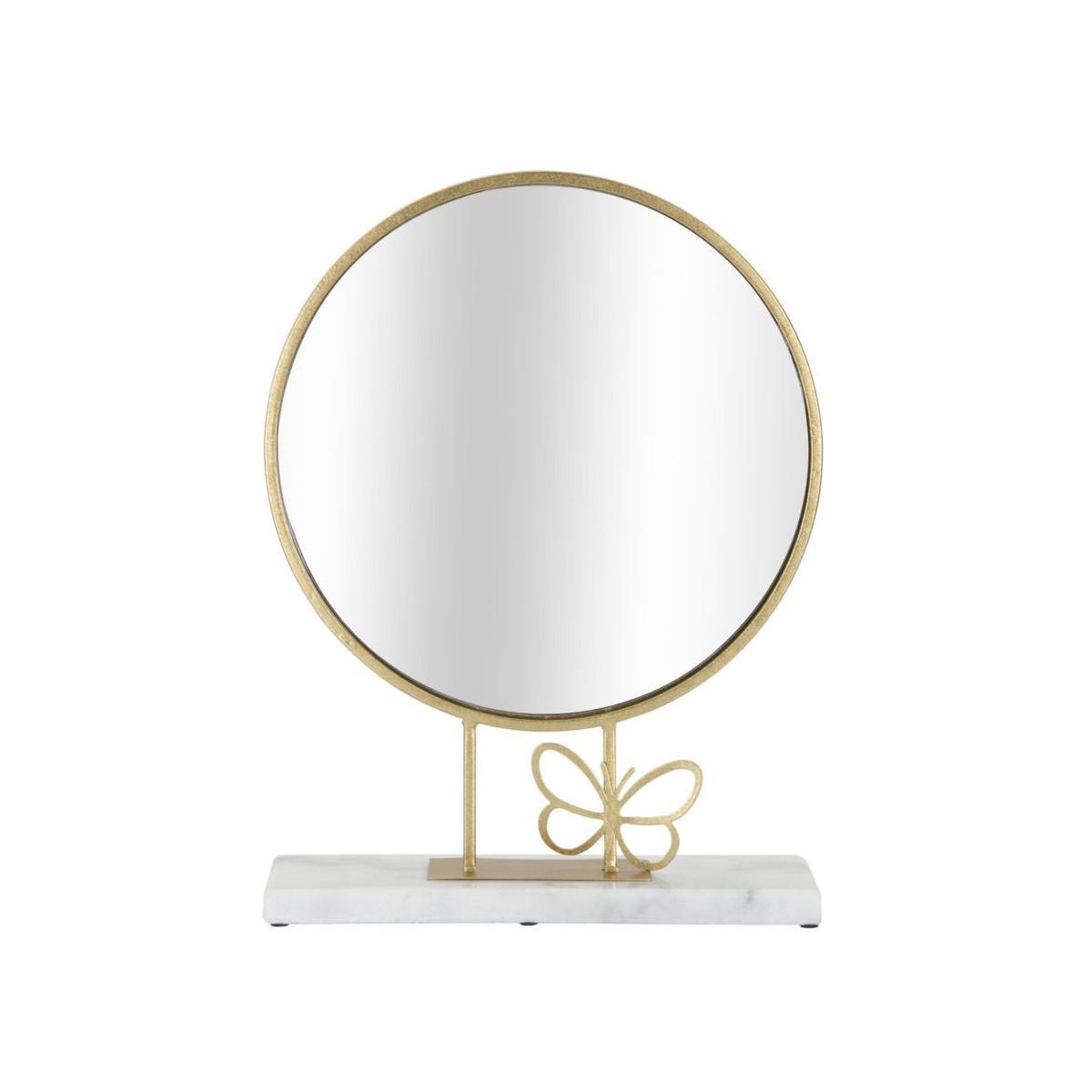 Paris Prix Miroir sur Pied en Marbre  Butterfly  39cm Or