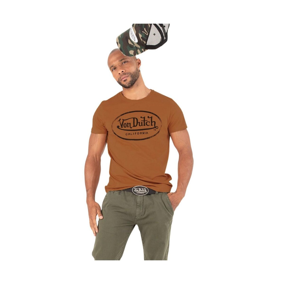 VONDUTCH T shirt homme col rond en coton Aaron pas cher Auchan.fr