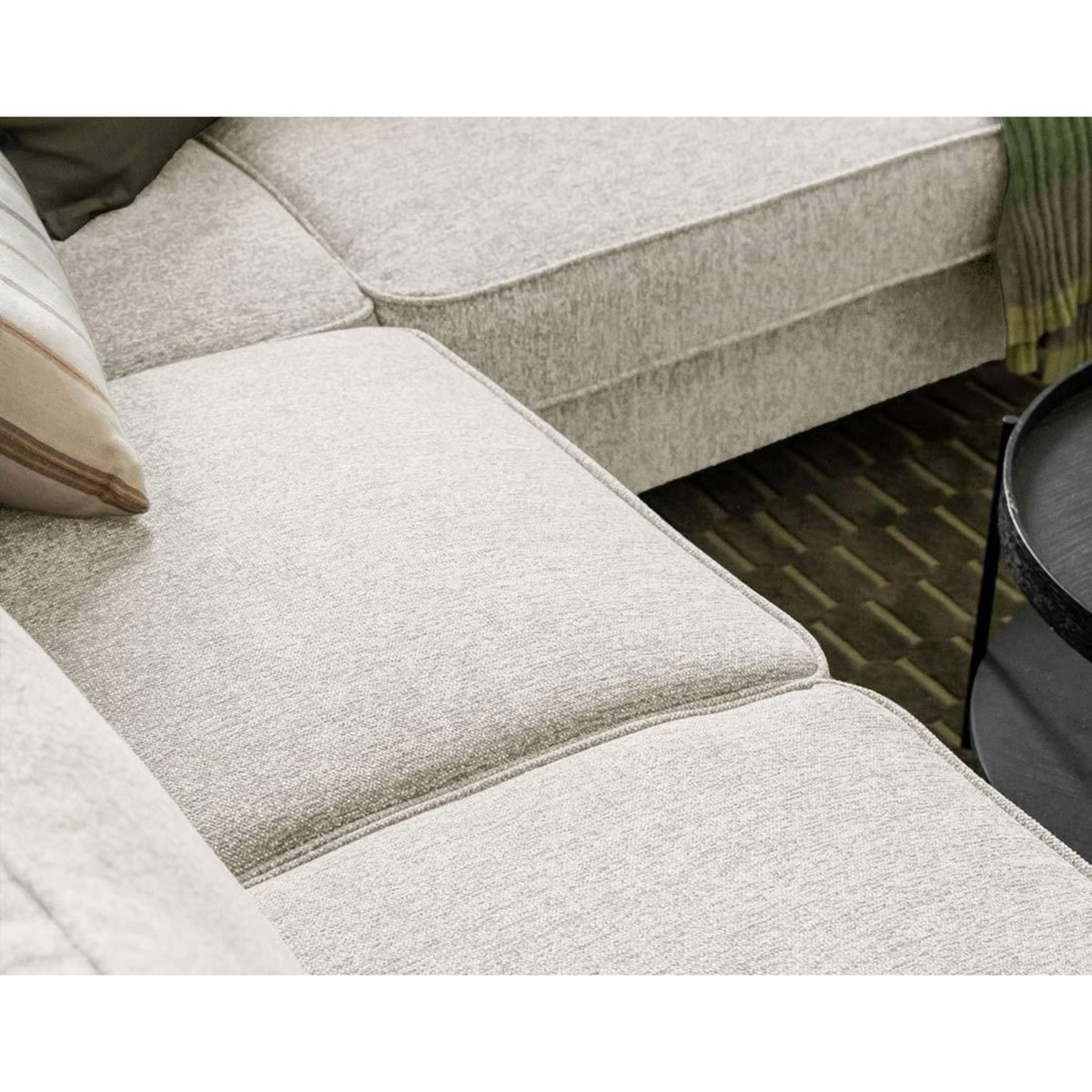 BEST MOBILIER Molly - canapé d'angle droit 5 places convertible en tissu