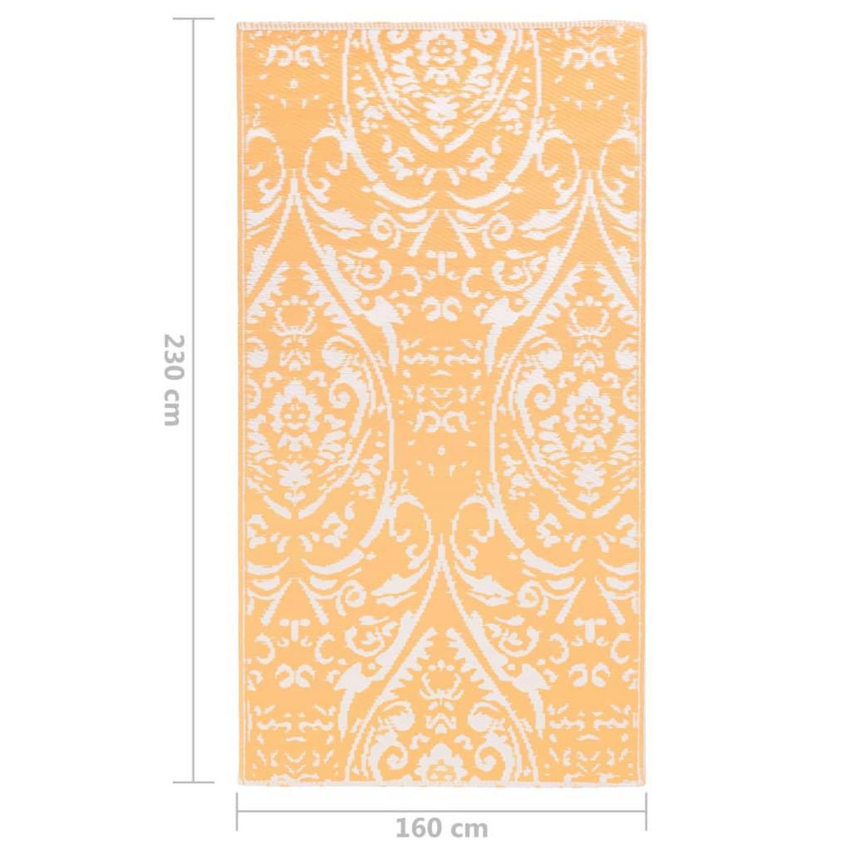 VIDAXL Tapis d'exterieur ARAKIL Orange et blanc 160x230 cm PP