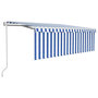 Voir la diapositive 2 : VIDAXL Auvent automatique retractable avec store 4x3 m Bleu et blanc