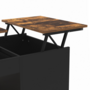 Voir la diapositive 6 : ID MARKET Table basse 2 plateaux relevables EYLA avec coffre bois foncé effet vieilli et noir