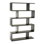 Paris Prix Bibliothèque en Bois  Lattes Verticales  180cm Noir