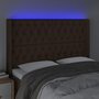 Voir la diapositive 4 : VIDAXL Tete de lit a LED Marron fonce 163x16x118/128 cm Tissu