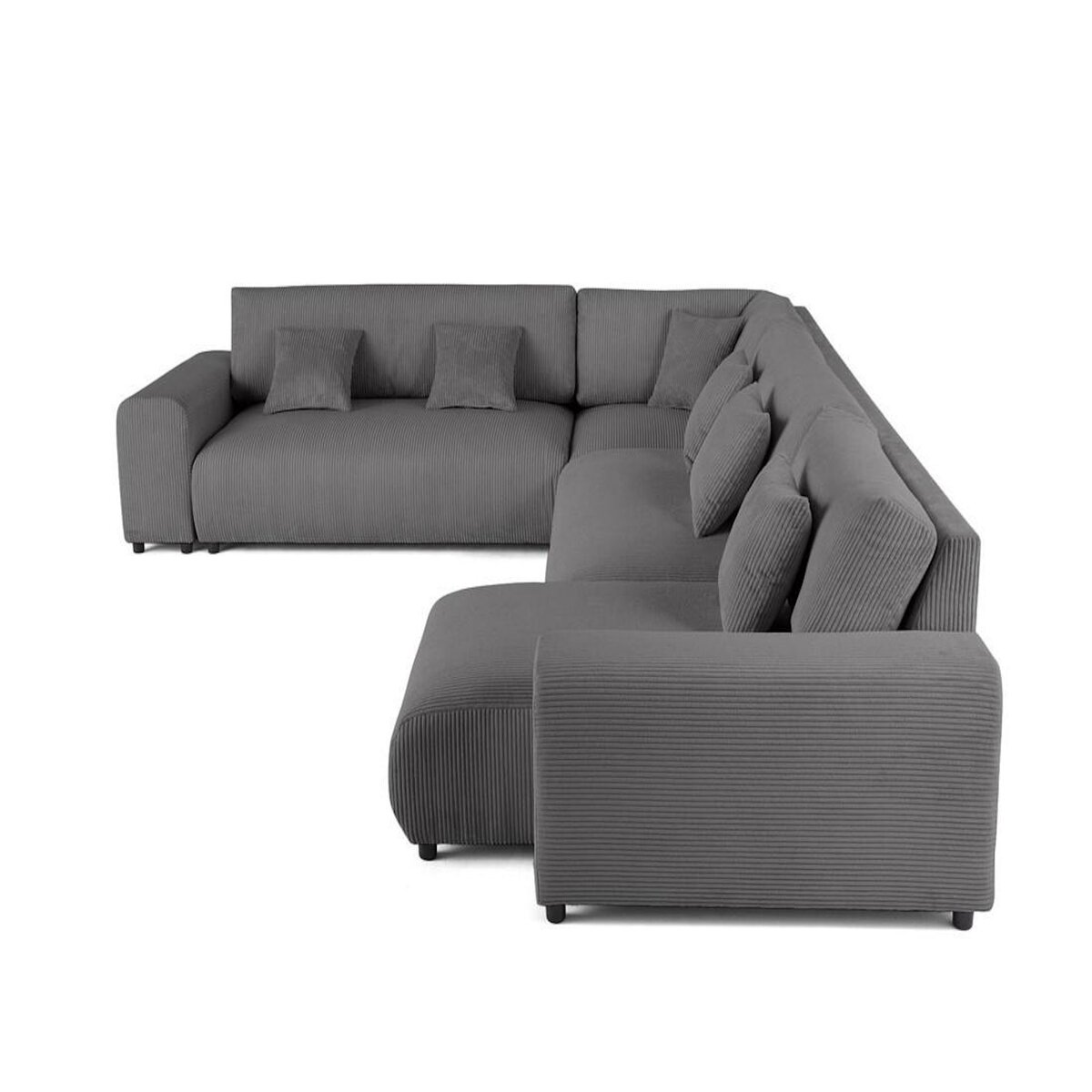 LISA DESIGN Garance - canapé modulable d'angle gauche - 8 places - en velours côtelé