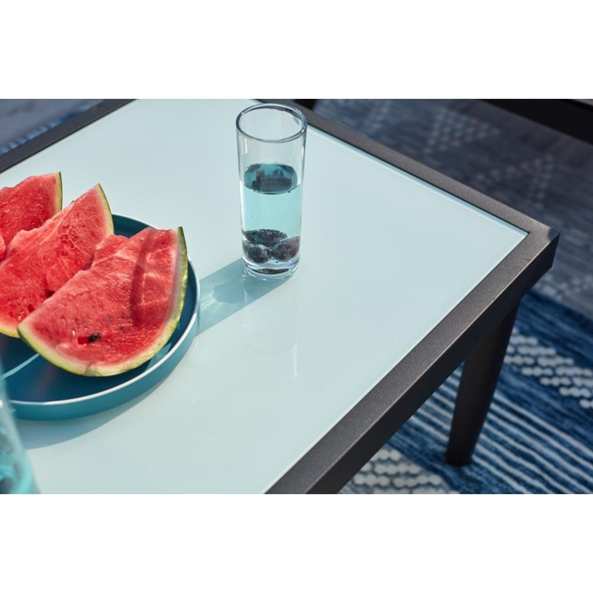 CONCEPT USINE Salon jardin alu et corde écru-noir ANAHMA