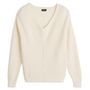 Voir la diapositive 3 : INEXTENSO Pull col rond blanc femme