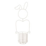 Paris Prix Photophore Déco en Métal  Lapin  49cm Blanc