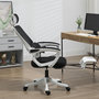 Voir la diapositive 6 : VINSETTO Fauteuil de bureau ergonomique inclinable réglable - repose-pied rétractable, support lombaires, tétière ajustable - blanc noir