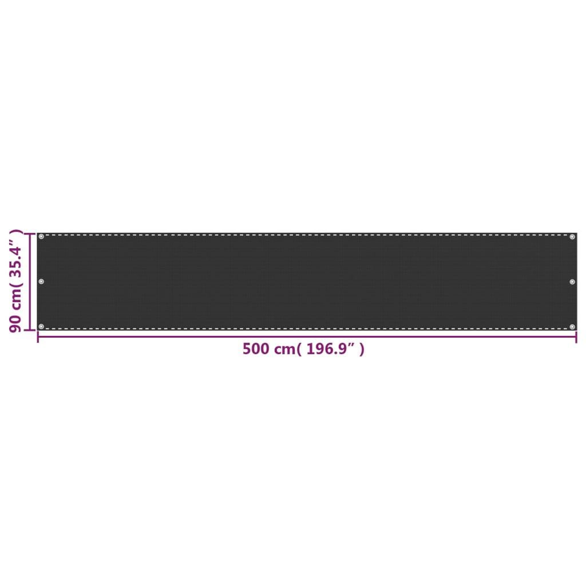 Voir la diapositive 6 : VIDAXL Ecran de balcon anthracite 90x500 cm pehd