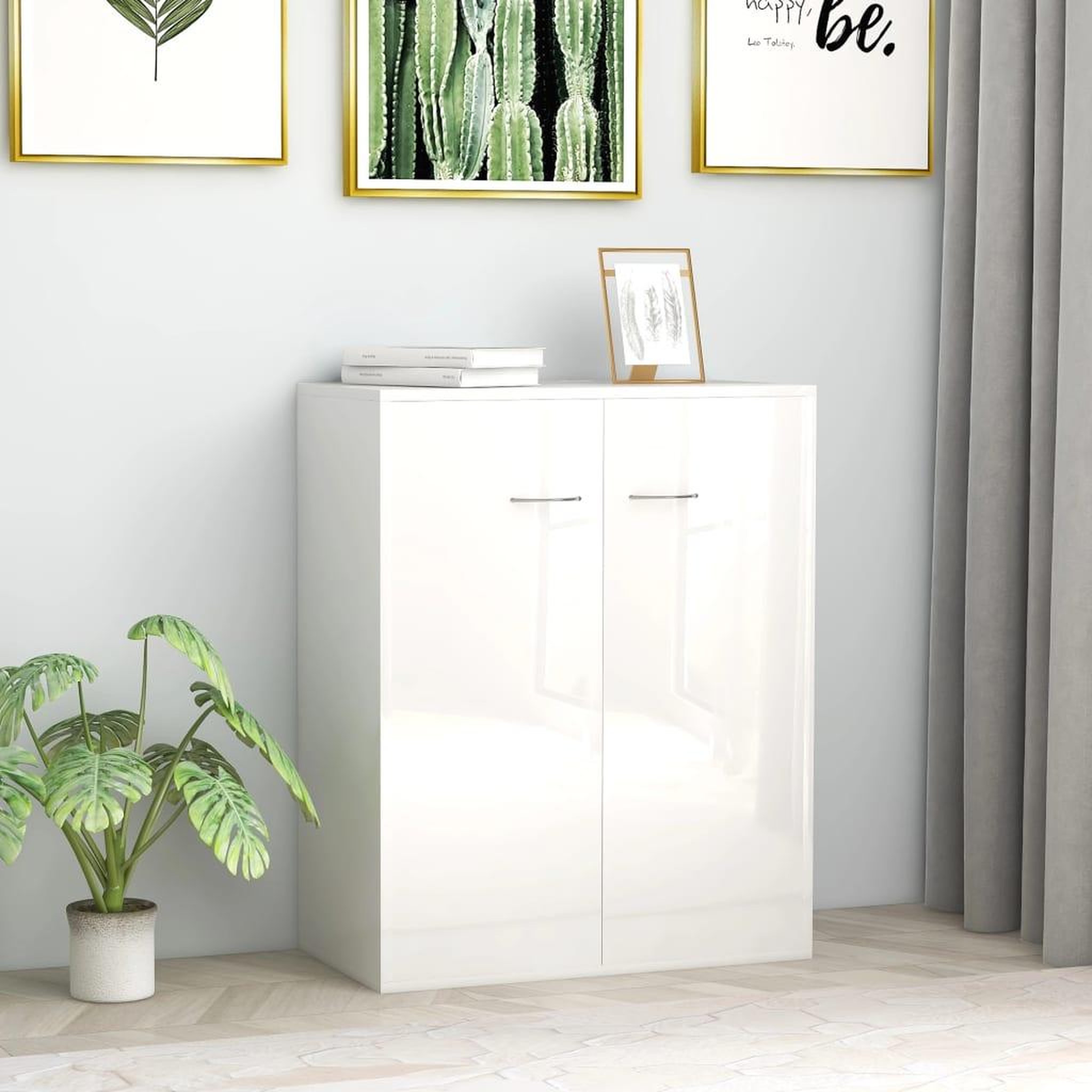 Voir la diapositive 1 : VIDAXL Buffet Blanc brillant 60x30x75 cm Bois d'ingenierie