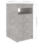 Voir la diapositive 6 : VIDAXL Armoire a tiroirs Gris beton 40x50x76 cm Bois d'ingenierie