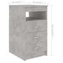 Voir la diapositive 6 : VIDAXL Armoire a tiroirs Gris beton 40x50x76 cm Bois d'ingenierie