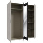 Voir la diapositive 6 : MARKET24 Armoire de chambre - ADRIA - Décor Chene cendré / Gris foncé - 4 portes battantes - 2 miroirs - L177,5 x P54,2 x H210,5 cm