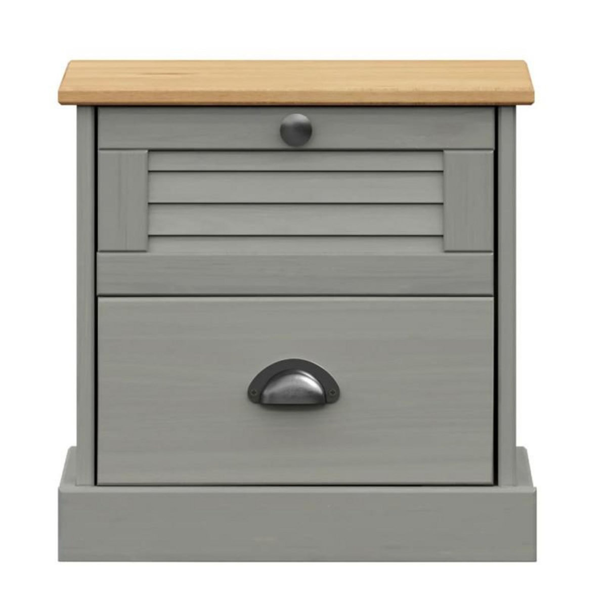 VIDAXL Table de chevet VIGO gris 42x35x42 cm bois de pin massif