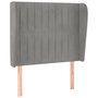 Voir la diapositive 2 : VIDAXL Tete de lit avec oreilles Gris clair 103x23x118/128 cm Velours