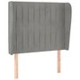 Voir la diapositive 2 : VIDAXL Tete de lit avec oreilles Gris clair 103x23x118/128 cm Velours