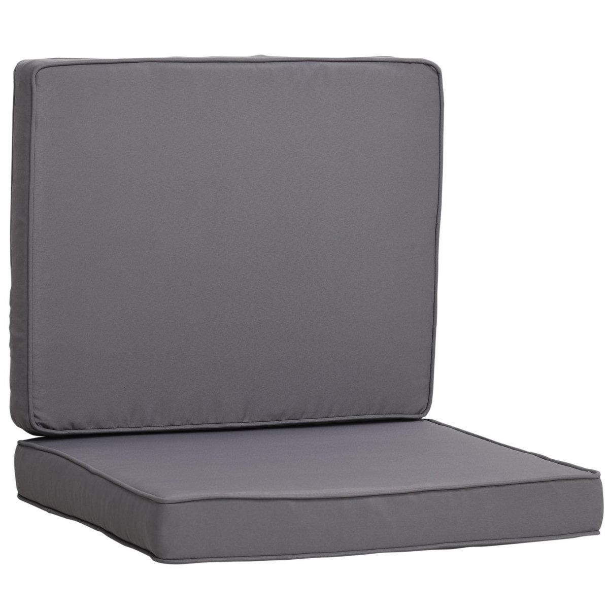 OUTSUNNY Coussins de fauteuil de jardin zippés déhoussables - galettes de chaise de jardin - épais rembourrage 7 cm - polyester haute densité gris