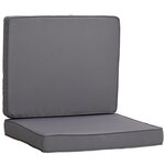 OUTSUNNY Coussins de fauteuil de jardin zippés déhoussables - galettes de chaise de jardin - épais rembourrage 7 cm - polyester haute densité gris