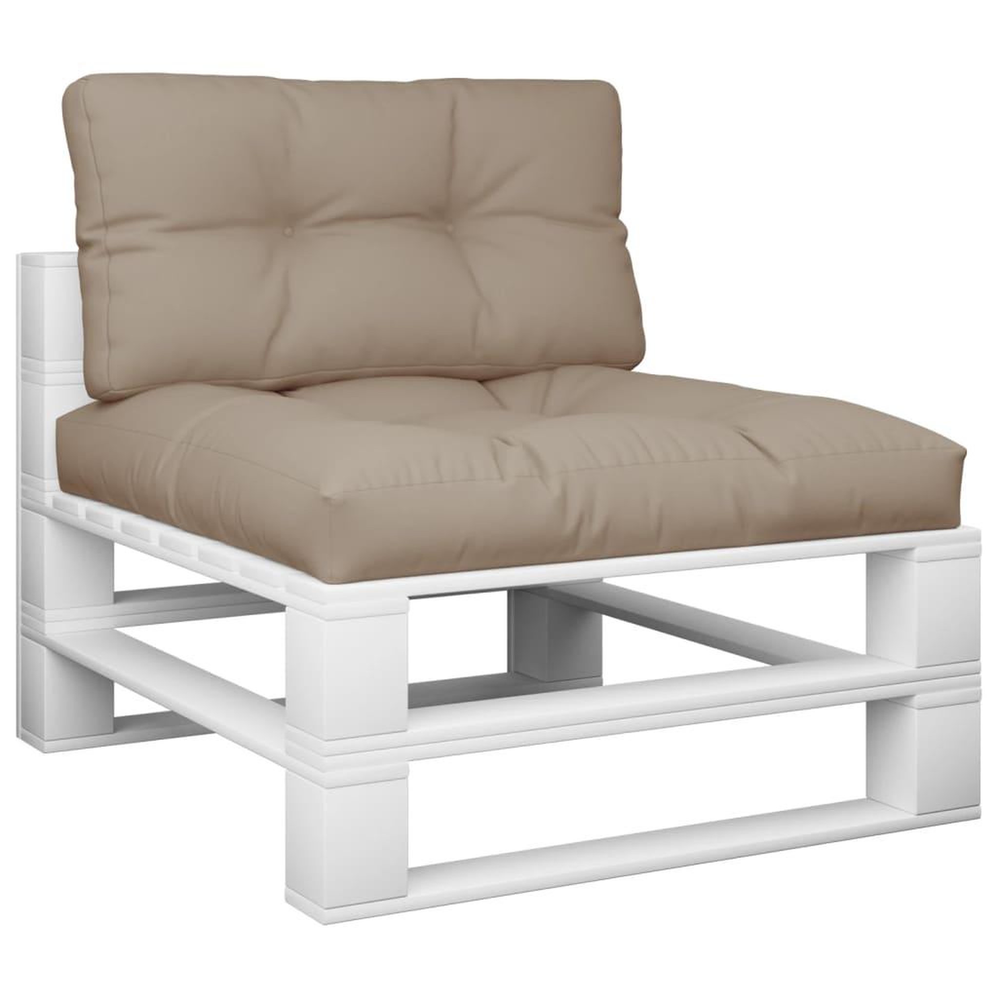 Voir la diapositive 3 : VIDAXL Coussins de palette lot de 2 taupe tissu
