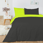 Home collection Parure housse de couette 100% coton 57fils bicolore. Coloris disponibles : Vert