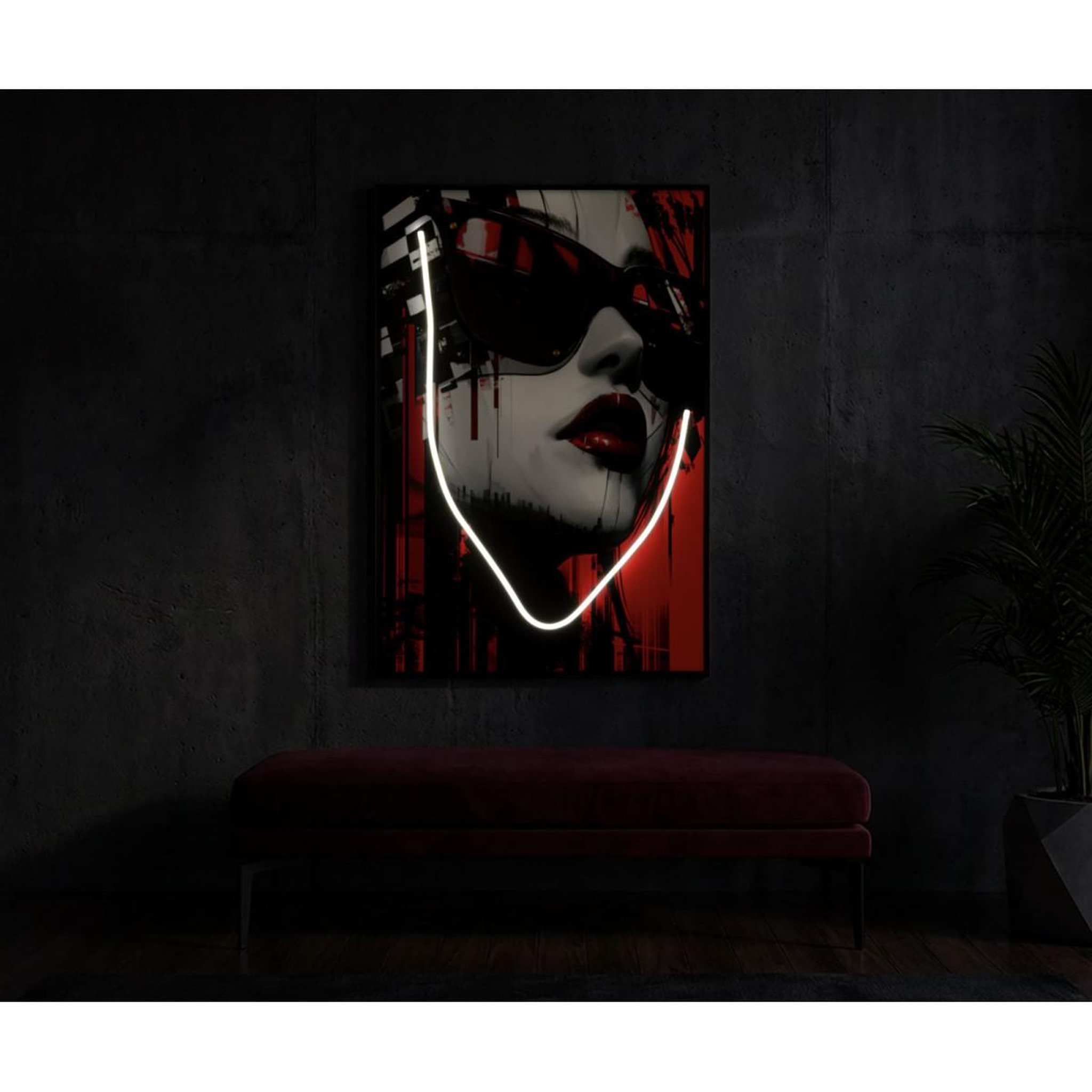 Voir la diapositive 6 : Paris Prix Tableau imprimé à led  psyco i  60x90cm multicolore