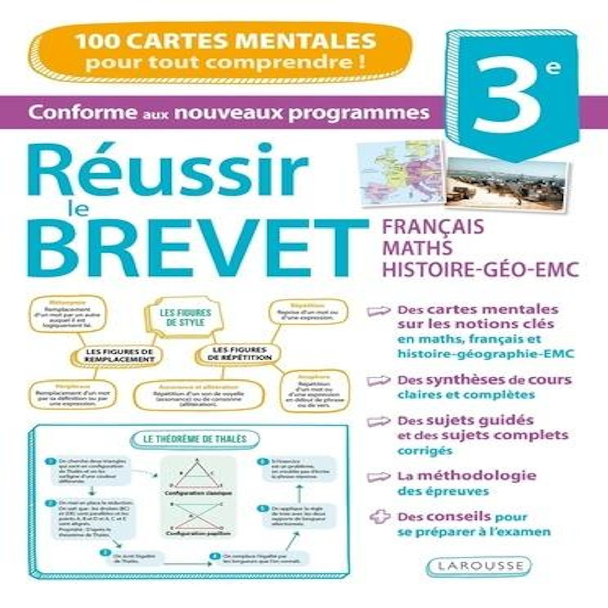 REUSSIR LE BREVET 3E. FRANCAIS-MATHS-HISTOIRE-GEO-EMC, Manouguian Virginie