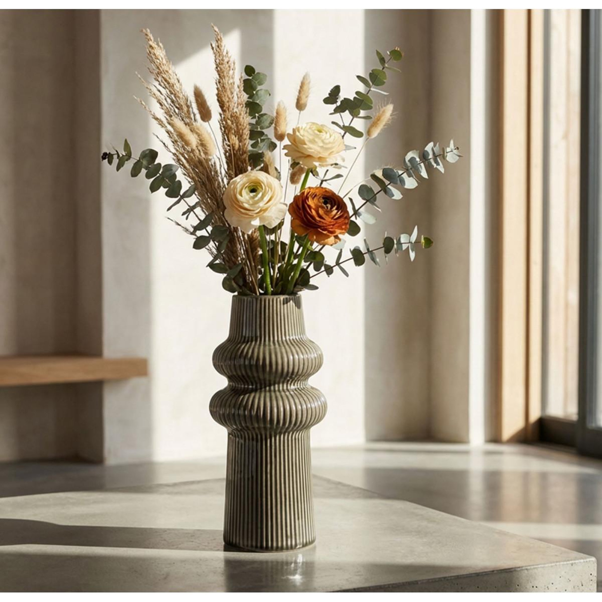 Voir la diapositive 5 : Paris Prix Vase design en céramique  armony  25cm vert
