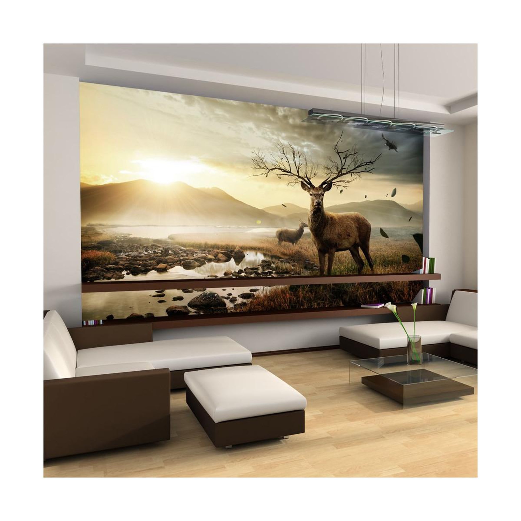Paris Prix Papier peint  cerf & ruisseau de montagne ii  270x450cm