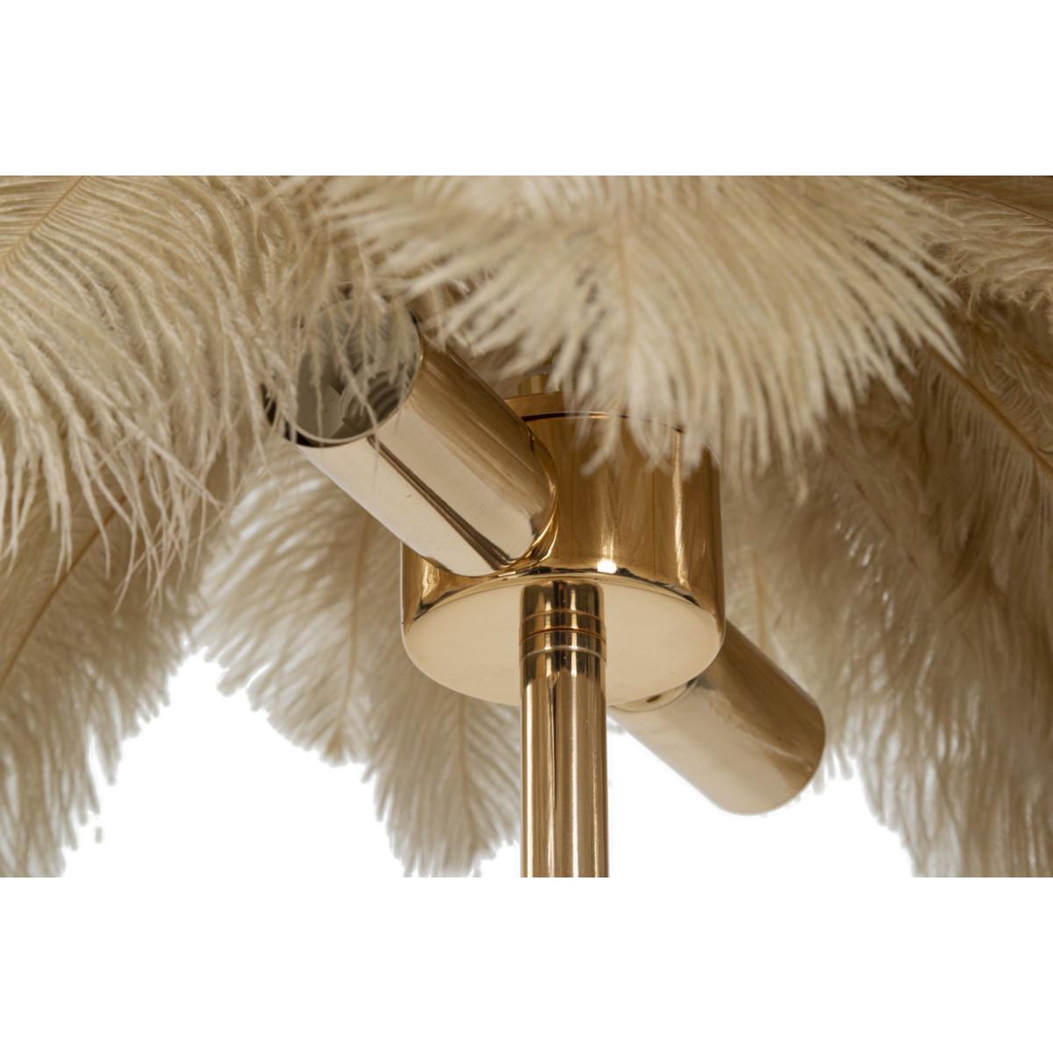 Voir la diapositive 4 : Paris Prix Lampe à poser imitation plume  palm  60cm or & camel