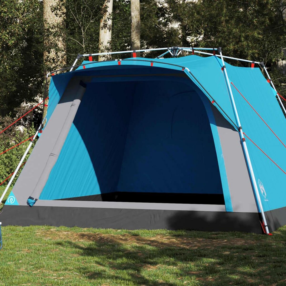 VIDAXL Tente de camping cabine 4 personnes bleu liberation rapide