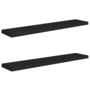 Voir la diapositive 2 : VIDAXL Etageres murales flottantes 2 pcs noir 120x23,5x3,8 cm MDF