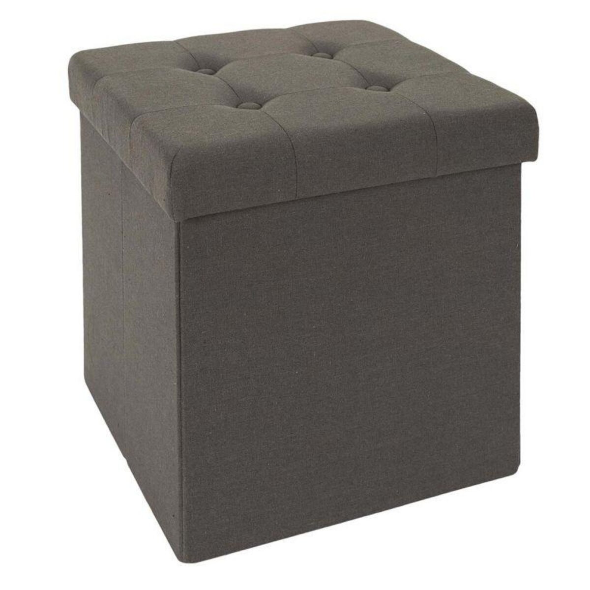 Paris Prix Pouf Coffre Pliable Tressé 38cm Gris pas cher 