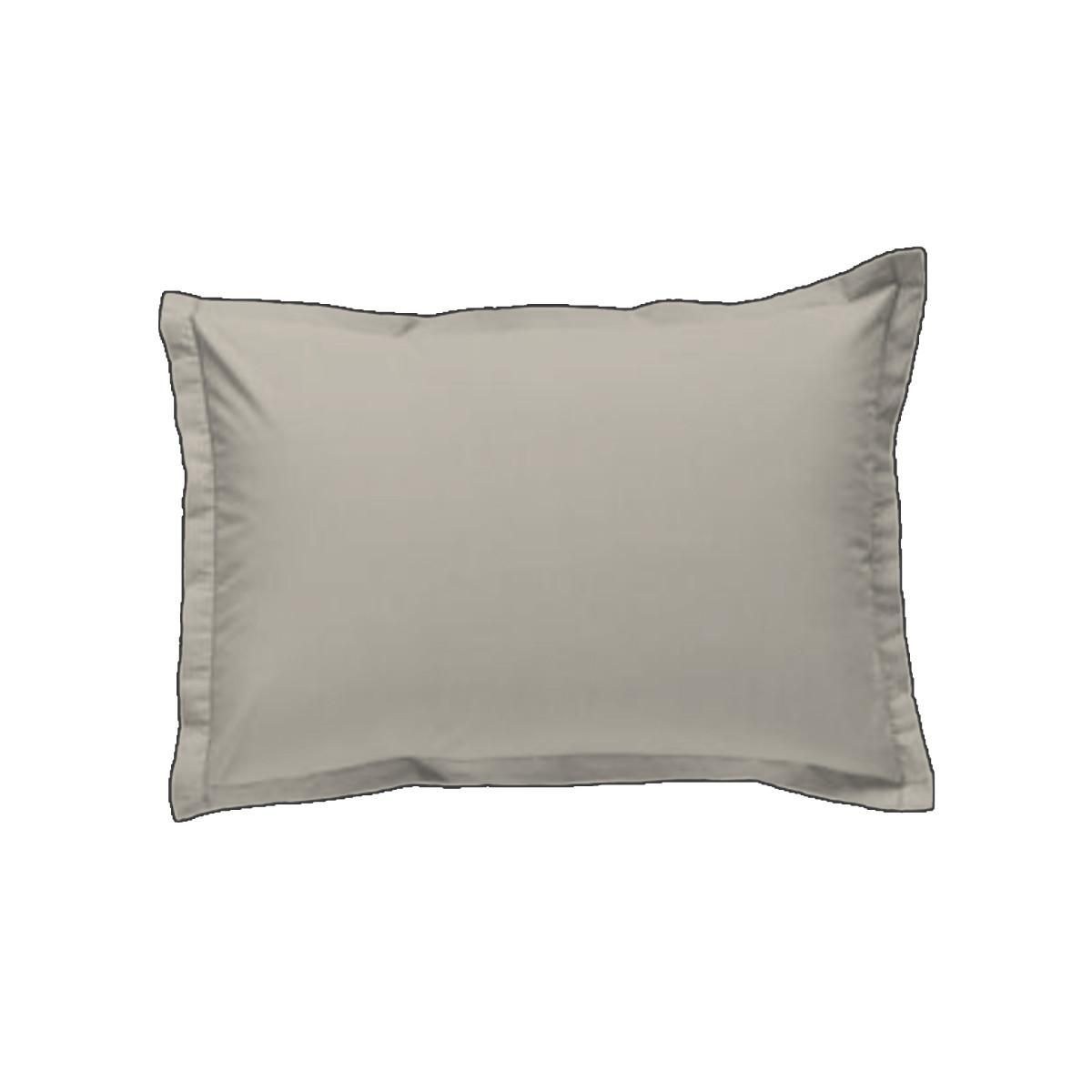 FUTURE HOME Lot de 2 taies d'oreiller unies en coton finition bourdon