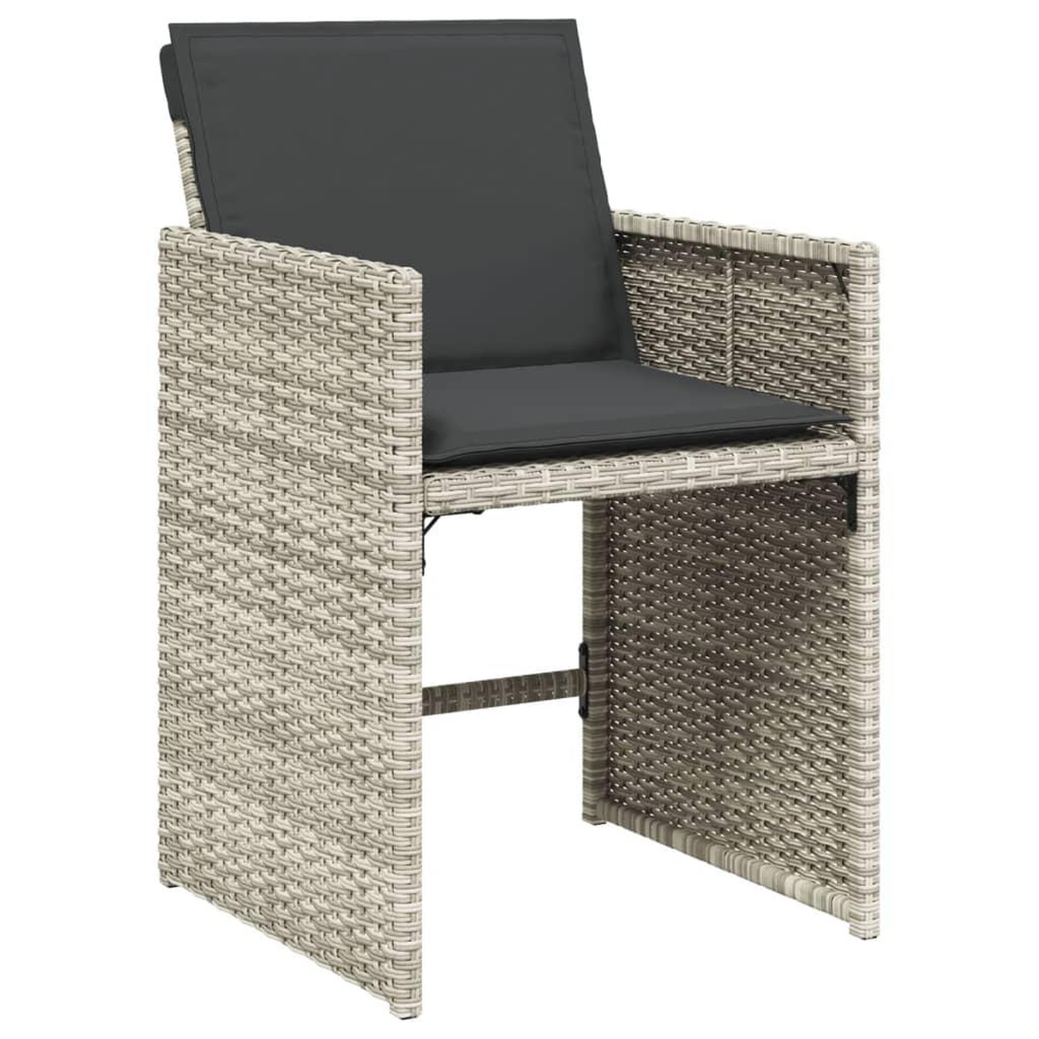 Voir la diapositive 5 : VIDAXL Ensemble a manger de jardin et coussins 13 pcs gris clair rotin