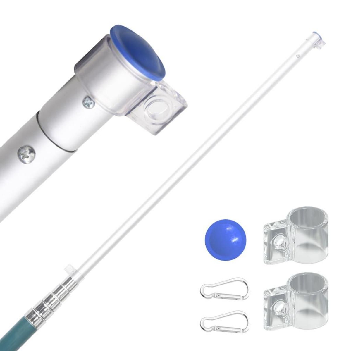 VIDAXL Mat de drapeau telescopique Argente 5,55 m Aluminium